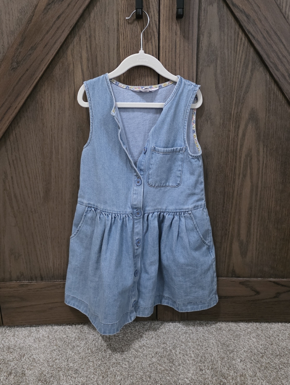 Mini Boden Light Blue Denim Button-Front Dress